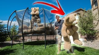 I FILLED MY TRAMPOLINE WITH GIANT TEDDY BEARS!