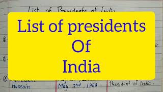 List of President of India// Shubh Shanti Classes// Static GK questions