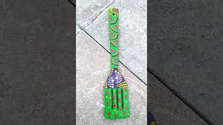 very easy simple dot painting on wooden spatula.....