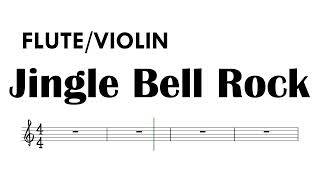 Jingle Bell Rock Flute Violin Sheet Music Backing Track Partitura