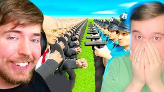 MRBEAST: 100 НАЕМНИКОВ VS 10 НАСТОЯЩИХ ПОЛИЦЕЙСКИХ! РЕАКЦИЯ С УРАГАНОМ