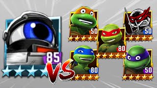 TMNT Legends Leo, Raph, Donnie Classic, Raph Original, Mikey Classic VS Technodrome Boss