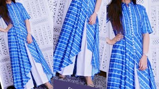 front slit dress/kurti design cutting and stitching