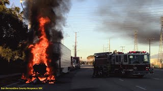 Truck Fire With Loma Linda & Redlands FD On Scene. San Bernardino Ave x Marigold Ave