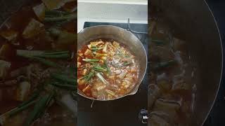 오늘의 점심 우삼겹 된장찌개 #된장찌개 #계란후라이