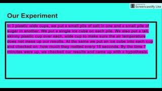 Salt v. Sugar Experiment