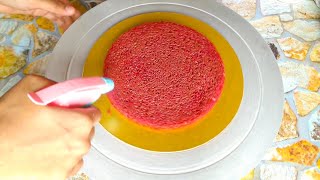 Cream Cheese Frosting for red velvet cake | How to cover cake with cream cheese??