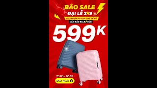 Vali MIAvn Sale Lễ 2/9 Chỉ Từ 599K Nhựa 100% PP Chống Vỡ, Đồng Giá 3 Size Vali, Quà Tặng Đến 500K