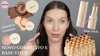 TESTEI CORRETIVO CREMOSO SHEGLAM E BASE STICK SHEGLAM | Cream Concealer Sheglam e Foundation Stick