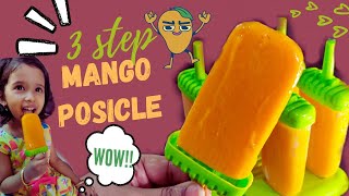 Mango popsicle | Homemade Mango Ice cream | Easy kids dessert recipe | Mango recipes | Ice lolly🥭🥭