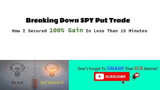 Recapping SPY - How I Made 100% Return In Less than 15 Minutes!