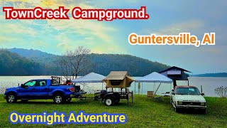 Town Creek Campground.  Guntersville, AL.   Overnight adventure, Loaded Nachos.