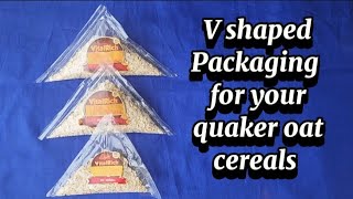 V shaped packaging for your quaker oat cereals