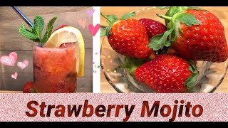 Strawberry mojito / Non alcoholic Strawberry Mojito recipe / Mocktail recipes / Namaste from Yash UK