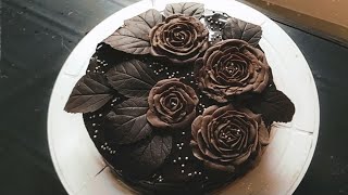 Dutch Chocolate Cake | How to make chocolate roses and leaves?