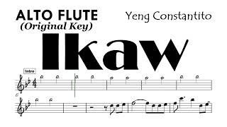 IKAW ALTO FLUTE Easier Notation Sheet Music Backing Track Partitura Yeng Constantino