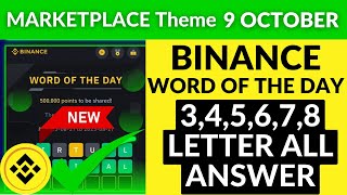 Binance Crypto WODL Answers Today | All Letters WOTD | Word of the day | Binance Marketplace Theme