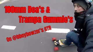 Riding 100mm Boa's & Gummies on @bboybowzer's Evolve Bamboo GTR