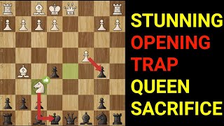 Stunning Opening Trap  Queen Sacrifice | Semi Tarrasch |