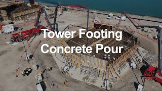 Tower Footing Concrete Pour | Gordie Howe International Bridge