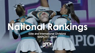 March 7, 2024 - National Rankings for Elite and International Divisions