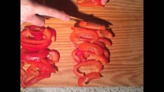 Chopping peppers using stop motion