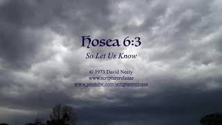 Hosea 6:3 So Let Us Know - David Neely