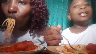 Spaghetti and Meatball Mukbang