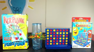 2 Cheapest Games Connect 4 & Kerplunk - Unboxing and Fun Peephole View Toys