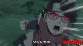 Uchiha Sarada,karin and sumire vs the curse mark, twins.!