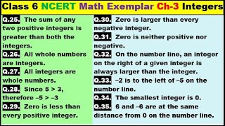 Class 6 Math Ch-3 Q 25 to Q 35 Math NCERT Exemplar Solution|MATH|NCERT|Integers|CBSE|Chapter 3|NCERT