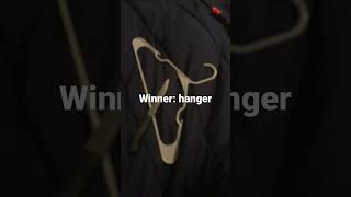 Hanger vs ￼bottle ultimate battle  (I don’t know why this took me so long)￼