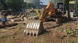 CAT And Hyundai Excavators Clearing the large stones | Digging the Foundation | JCB Word