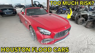 MIKE CHECKS OUT FLOODED CARS AT HOUSTON COPART