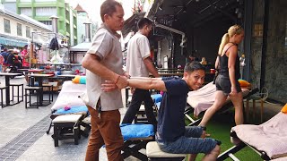 ASMR: Fantastic THAILAND STREET MASSAGE on Khaosan Road Thailand