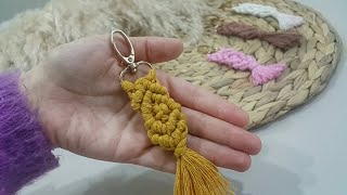 Makrome Anahtarlık Yapımı 💛 Macrame Keychain DIY