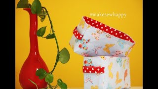 باکس پارچه ای مستطیلی محکم بدوزیم❤ ❤How to make a fabric box