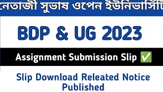 NSOU BDP & UG Assignment Submission Slip Download ✅ Releated Notice Published @syedjsmfamily