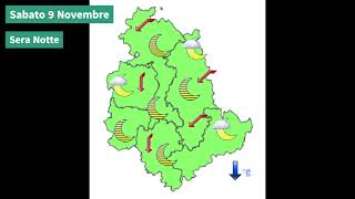Il tempo previsto per domani Sabato 9 Novembre 2024