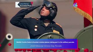 Amazing Shot of Fighter Planes, Tanks & Mobile Trucks in Moscow 75th Victory Day Parade 2020 HD 50p.