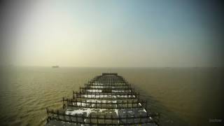 Time-lapse (50x): arrival Tianjin Xingang (China) [4K / UHD, 60fps]