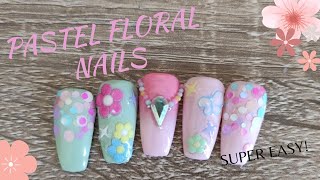 Pastel Floral Nails