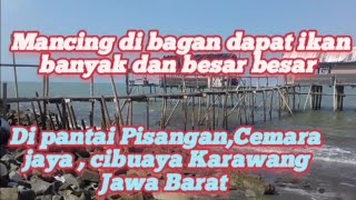 Mancing di atas bagan di pantai Pisangan, Cemara jaya cibuaya Karawang Jawa Barat