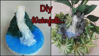 Diy Newspaper Waterfall Showpiece ||Newspaper Craft Ideas||Best Out of waste.