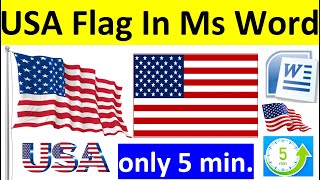 How to draw USA Flag Ms word  |  Drawing USA flag step by step  | United State of America | USA flag