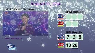 PCSO 5:00 PM DRAW - AUGUST 07, 2024 LOTTO RESULTS