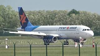 ISRAIR A320 & all-white Air Cairo A320 @ Budapest