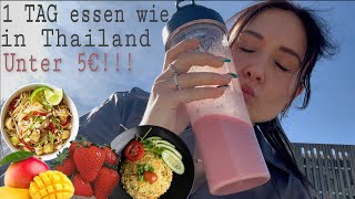 1 Tag essen wie in Thailand UNTER 5€ und vegan - Daily Vlog, Schule, Sport, Einkaufen & Kochen ♡ 💸