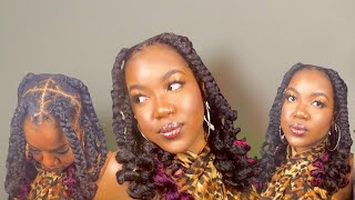 SHORT JUMBO KNOTLESS BRAIDS WITH CURLY ENDS TUTORIAL| COI LERAY INSPIRED BRAIDS| RUBBERBAND CROCHET