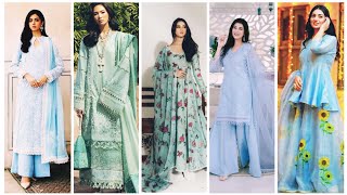 blue suits designs for girls | top Pakistani blue dresses for ladies 2024 | zony clothing ideas